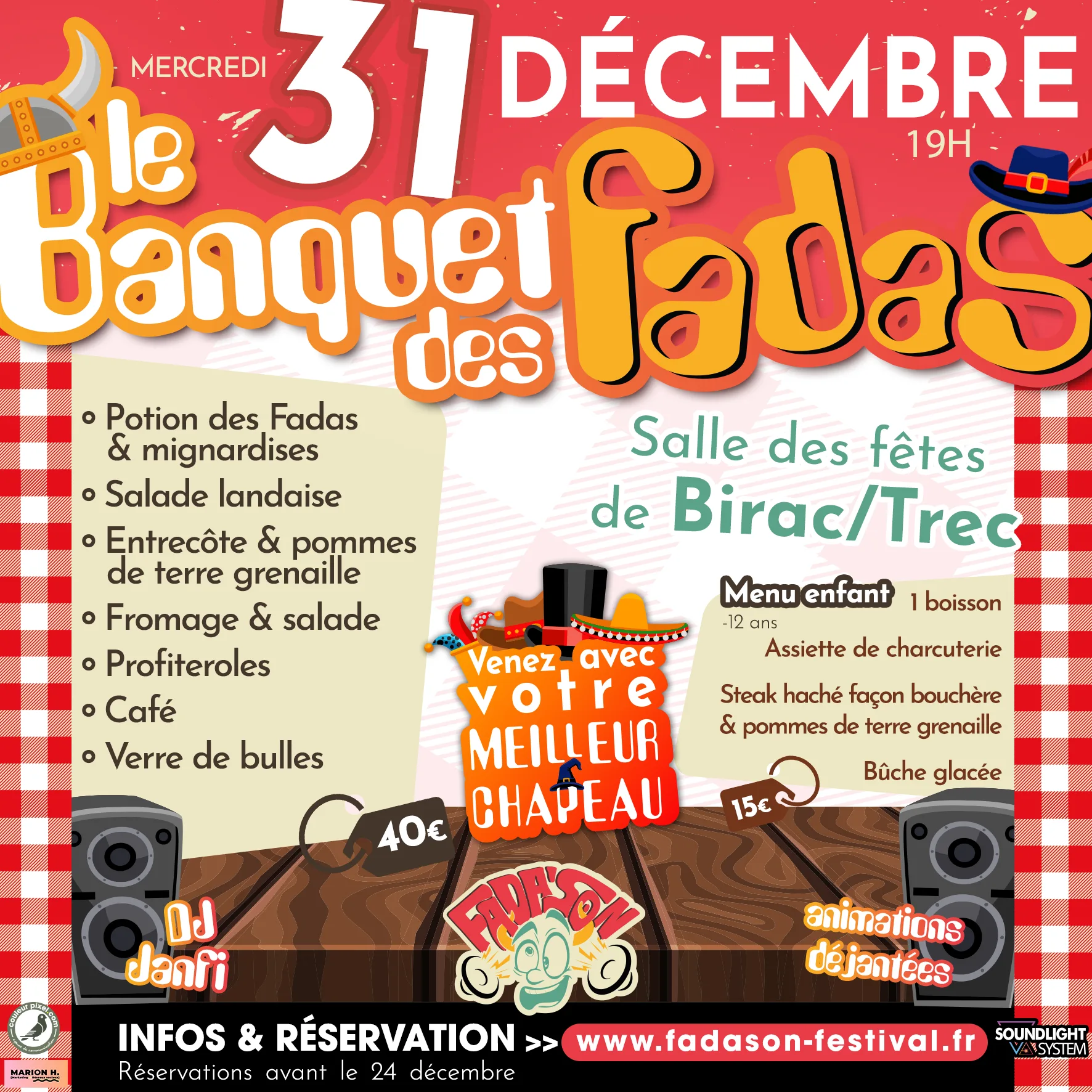 fadason organisateur de la soiree du reveillon nouvel an banquet des fadas a birac sur trec a proximite de marmande en lot et garonne 47